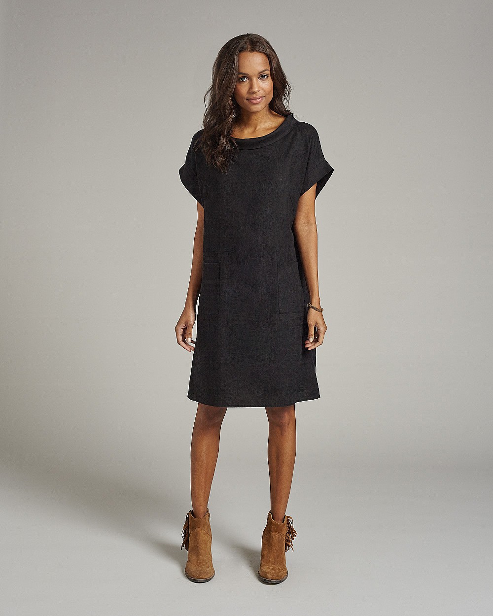 Linen dress, £85, East