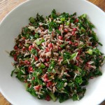 Wild rice, kale, chilli and pomegranate salad